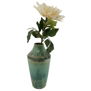 Vaso rotondo in ceramica contemporaneo con finitura lucida per soggiorno, camera da letto e cucina. - Product Image 2
