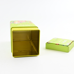 Caja de Metal Cuadrada Alta para Té, con Impresión Flexográfica de la Marca JINKO, con Doble Tapa, 200 ml, Té Verde de Ceilán, con Ilustración Artística Personalizada - Product Image 3