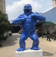 Statue de gorille rugissant en résine de fibre de verre de grande taille pour l'extérieur à vendre