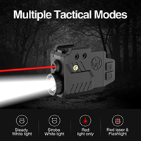Lampe torche LED 500 lumens avec faisceau rouge, combo de lumière tactique pour l'extérieur, lunettes de visée laser rouge et accessoires