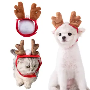 Drops hipping New Christmas Dress Up Geweih Stirnband Verstellbarer Hut Dekoration Hund Katze Haustier zubehör