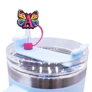 Nueva Tapa Protectora de Silicona Suave de PVC con Diseño de Mariposa Rosa y Letras, para Pajitas, Adecuada para Accesorios de Bebidas - Product Image 6