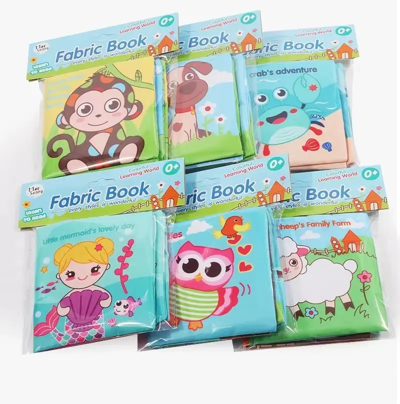 Libro de baño suave para bebé, libro de tela no tóxico para Educación Temprana, juguetes sensoriales de actividades, lavable con sonido incorporado