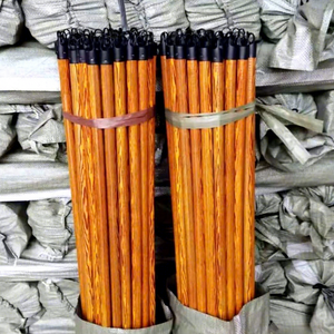 Manche de balai en bois d'Asie à motif grain de bois vietnamien, revêtement PVC, pour usage domestique, nettoyage facile, couleur café, disponible en gros, poils durs - Product Image 1
