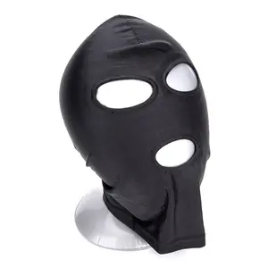 BDSM topeng wajah kulit mainan seks untuk Bondage asphyxiasi Masquerade bagian dewasa masker seks perbudakan tutup kepala