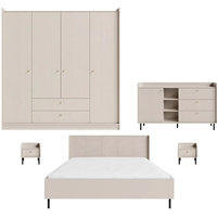 Ensemble de meubles de chambre principale de luxe écologique et peu encombrant, avec table de chevet et commode à glissières métalliques lisses, vente en gros
