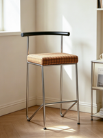 Tabouret de bar minimaliste Bauhaus du milieu du siècle en acier inoxydable, chaise de salle à manger design pour usage domestique