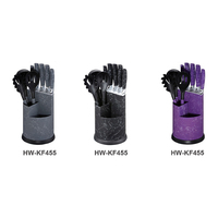 Support en plastique Couteaux utilitaires marbrés Ensemble d'ustensiles en nylon Couteau de cuisine en acier inoxydable à haute teneur en carbone