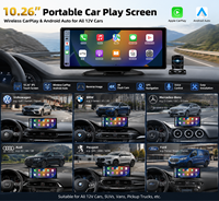 Moniteur de conduite universel CarPlay 4K de 10,26 pouces, caméra arrière, navigation GPS, lecteur multimédia Bluetooth pour voitures, SUV, camions