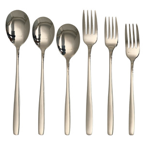 Set di Forchette e Cucchiai Coreani <span class=keywords><strong>in</strong></span> Acciaio Inox 304 Lucidato a Specchio, Grado Alimentare, 6 Pezzi, per Ristoranti e Casa - Product Image 1