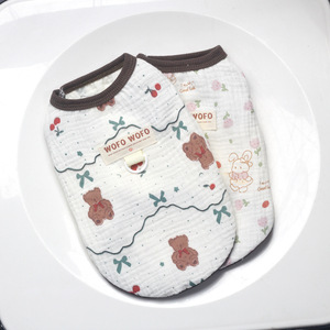 2026 Spring/Summer Dog <b>Clothes</b>, Cotton Gauze Vest, Thin and Breathable Pet Clothing, <b>Cat</b> Apparel, Leashable, Wholesale - Product Image 1