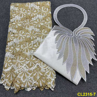Dentelle en coton suisse 2.5y+2.5y avec accessoire de col, dentelle à cordonnet, tissu de dentelle brodée tendance