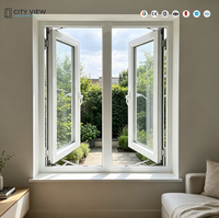 Ventanas Abatibles de PVC con Doble Acristalamiento, Diseño Moderno Personalizable, Marco de Plástico Resistente al Viento, para Hoteles