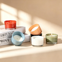 Pot à bougie votive de luxe givré, coloris rouge, bleu, vert, noir, blanc, grand format à large ouverture, avec couvercle personnalisé en bois/métal, pour la maison et Noël