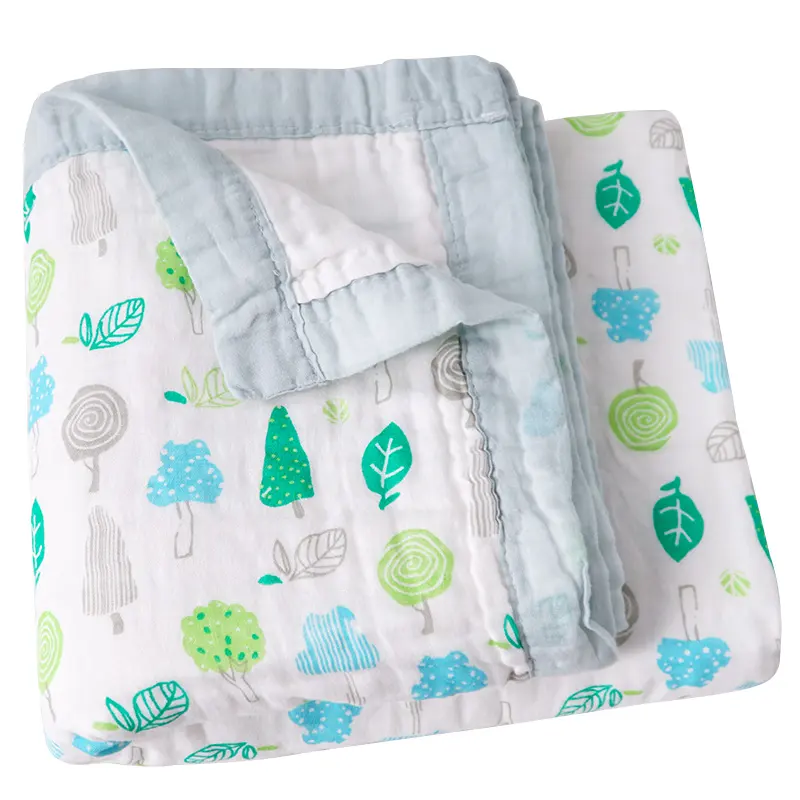 2023 hotsale Bamboo cotton Baby Swaddle Muslin Blanket comforter baby blankets 120*120cm