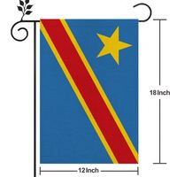 Drapeau de la République démocratique du Congo, matériau en lin de haute qualité, 12*18 pouces, plus de styles au choix