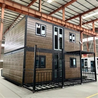 Casa Contenedor Portátil Rectangular Plegable y Expandible con Estructura de Acero, Moderna Casa de Dos Pisos para Familias y Apartamentos