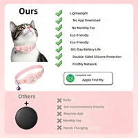 Kalung Pelacak Kucing Peliharaan Kompatibel dengan IOS Tahan Air Apple Find My Tracker Reflektif Nilon