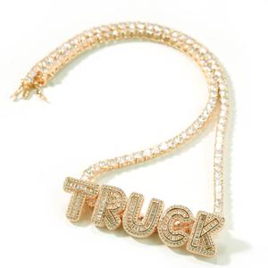 Hip Hop Del Bambino Rosa Ghiacciato Fuori Il Piccolo Baguette Lettera Del Pendente Rosa Donne <span class=keywords><strong>Collana</strong></span> A Catena Catena di Gioielli Personalizzati - Product Image 6