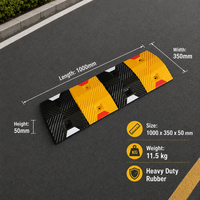 Rampe de circulation modulaire en caoutchouc robuste 1000x350x50mm antidérapante pour câbles de signalisation, pour parkings et routes