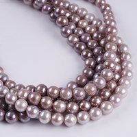 Perles naturelles en gros, 9-11 mm, perles d'eau douce rondes Edison, brillantes, pour la fabrication de bijoux