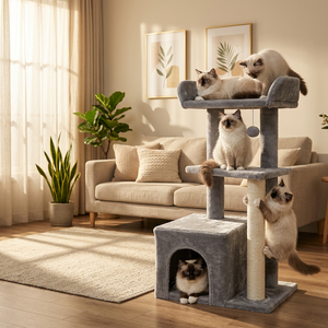 Árbol para <span class=keywords><strong>Gatos</strong></span> Extra Grande de Lujo Personalizado por el Fabricante, Torre Resistente de Madera de Estilo Moderno, el Más Vendido, con Rascador de Sisal para <span class=keywords><strong>Gatos</strong></span> <span class=keywords><strong>Grandes</strong></span> - Product Image 5