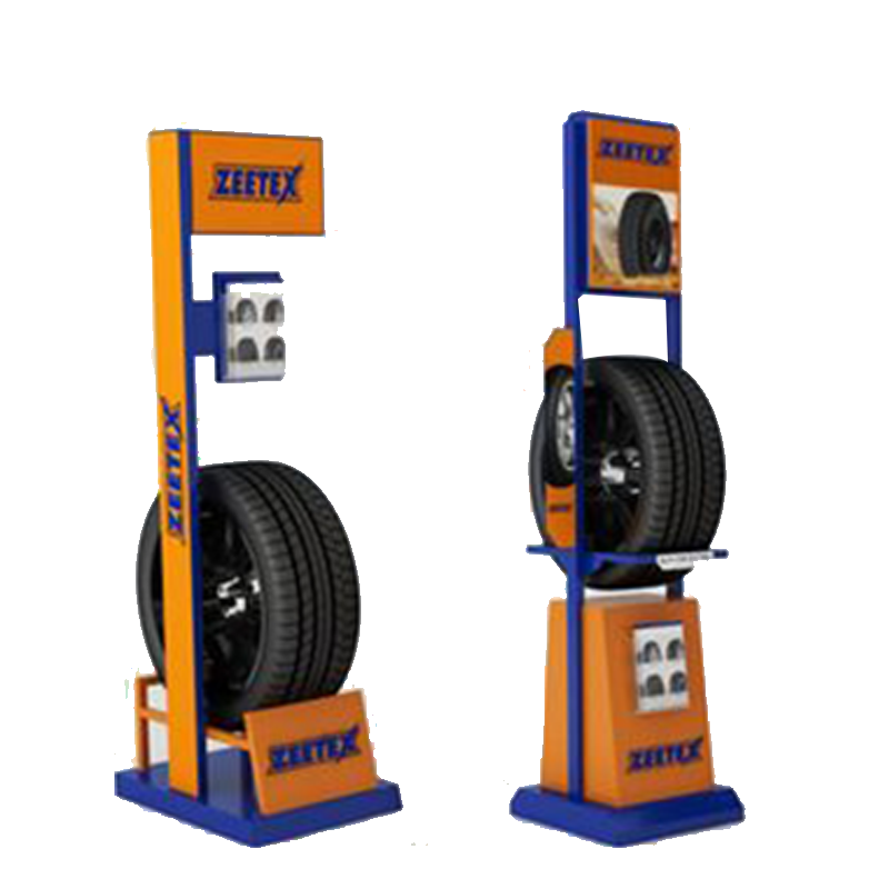 Apache Customizable Modern Metal Floor Standing for Tire Display Stand Powder Coating Custom Logo for Repair Shop Storage