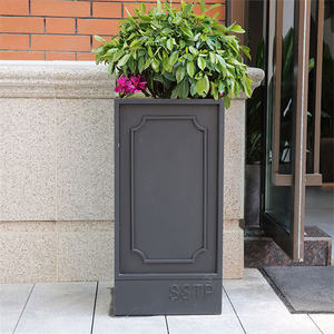 Al por mayor al aire libre patio negro hierro fundido maceta contenedor jardín planta rústica caja exterior calle decorativa macetas africanas - Product Image 2