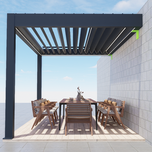 Montage mural sur mesure 3x4 3x5 4x4 <span class=keywords><strong>5x4</strong></span> 6x4 fixé à la maison <span class=keywords><strong>Pergola</strong></span> de jardin murale en aluminium bioclimatique à 2 montants - Product Image 4