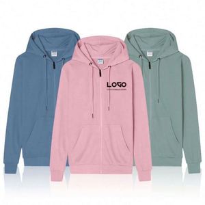 Custom Logo Cotton Hoodie <b>Jacket</b> Coat for Men New Design Plus Size XL Fleece Sweatshirt With Zipper & Hooded Collar - Product Image 1