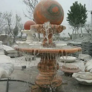 Jardín al aire libre de granito flotante giratorio redondo Bola de piedra de la fuente de agua