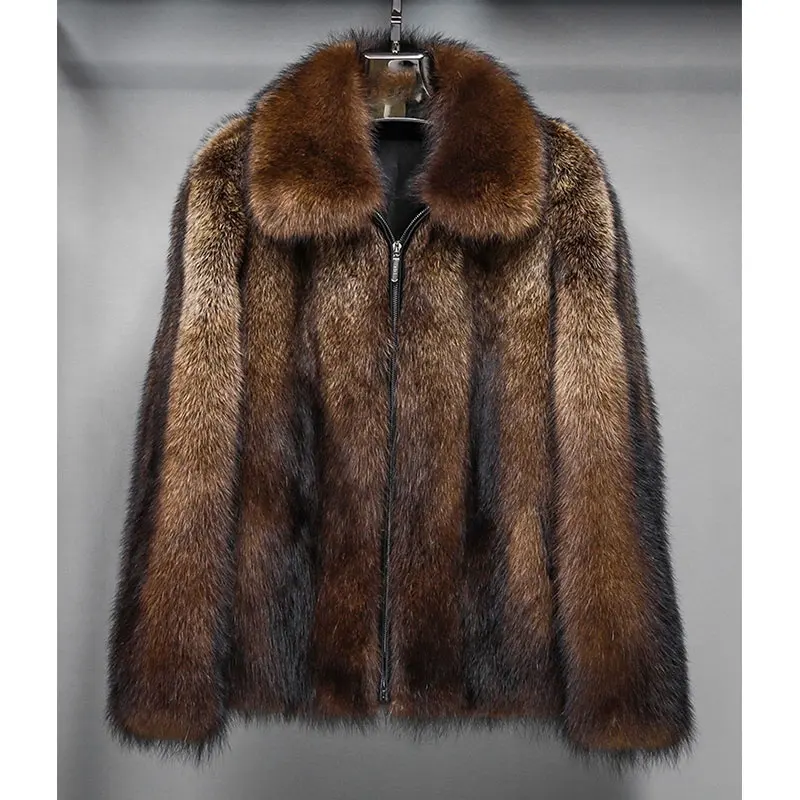 Winter Import American Mink Fur Coat Fisher Sable Fur Mink Coats Men's Real Mink Coats