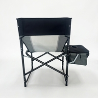 Chaise de camping pliable légère Logo Travel avec accoudoirs, porte-gobelet et sac isotherme latéral