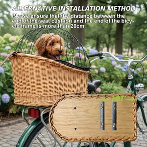 Cesta Trasera <span class=keywords><strong>para</strong></span> Bicicleta Yulin Jiafu <span class=keywords><strong>para</strong></span> Perros, Transportín de Mimbre <span class=keywords><strong>para</strong></span> Mascotas <span class=keywords><strong>para</strong></span> Perros Pequeños y <span class=keywords><strong>Gatos</strong></span> con <span class=keywords><strong>Rejilla</strong></span> <span class=keywords><strong>Protectora</strong></span> y Forro - Product Image 6