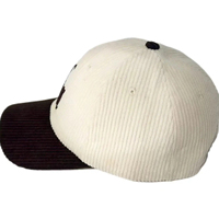 Topi Snapback dua warna kualitas tinggi topi Corduroy pinggiran melengkung kustom Logo bordir topi korduroi terstruktur