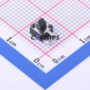 TS-KG09VA-AT43F Tactile Switch Through hole Component (THT) Switch Single Pole Single Throw Round Button 2.5N Right Angle Insert - Product Image 1
