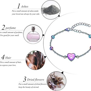 Pulsera Urna para Cenizas de Mascotas con Forma de Corazón, de Acero Inoxidable, con Cordón Ajustable, Joyería Conmemorativa para Perros y Gatos, con Logotipo Personalizado - Product Image 3