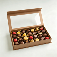 Boîte livre personnalisée chocolat macaron avec fenêtre acrylique, emballage cadeau luxueux pliable magnétique pour desserts