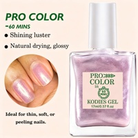 KODIES GEL Vernis à ongles rose scintillant à base de plantes et durcisseur - Traitement de réparation et de croissance des ongles extra fort pour manucure