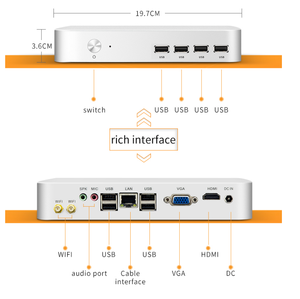 Mini <span class=keywords><strong>PC</strong></span> de bureau Core I3/I5/I7 3ème à 14ème génération DDR4 SSD Neuf pour VGA 4USB 3.0 WIFI Montage VESA <span class=keywords><strong>Windows</strong></span>/Linux Ventilateur intelligent - Product Image 2