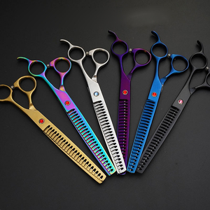 กรรไกรตัดขนสุนัข KingHon Wholesale Dog Grooming Chunker ขนาด 8 นิ้ว ผลิตจากเหล็กกล้าไร้สนิมญี่ปุ่น กรรไกรซอยขนสัตว์เลี้ยง แบบฟันฉลาม - Product Image 1