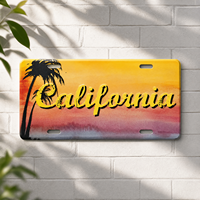 Letrero Decorativo de Pared para Auto, Estilo Vintage, de Aluminio, con Diseño de Palmera y Atardecer Tropical, Placa Decorativa con Logotipo en Relieve