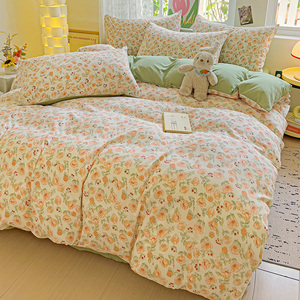 Student Dormitory <strong>Single</strong> <strong>Bed</strong> Three Piece Sets <strong>Bed</strong> Sheet <strong>Quilt</strong> Cover Four Piece Duvet Set Sheet Set - Product Image 4