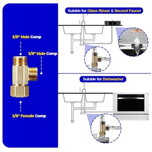 Raccords en T à compression en laiton sans plomb pour vanne 3 voies, répartiteur de ligne d'eau, vanne d'arrêt d'angle, vanne d'ajout en T - Product Image 5
