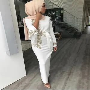 Gaun mewah kualitas tinggi Turki Inggris Muslim Malam ukuran Plus pesta bordir Kaftan gaun wanita Dubai pakaian Islami Abaya