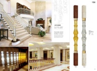 Mains courantes d'accoudoir d'escalier d'intérieur en cristal et en aluminium pour l'usage de villa