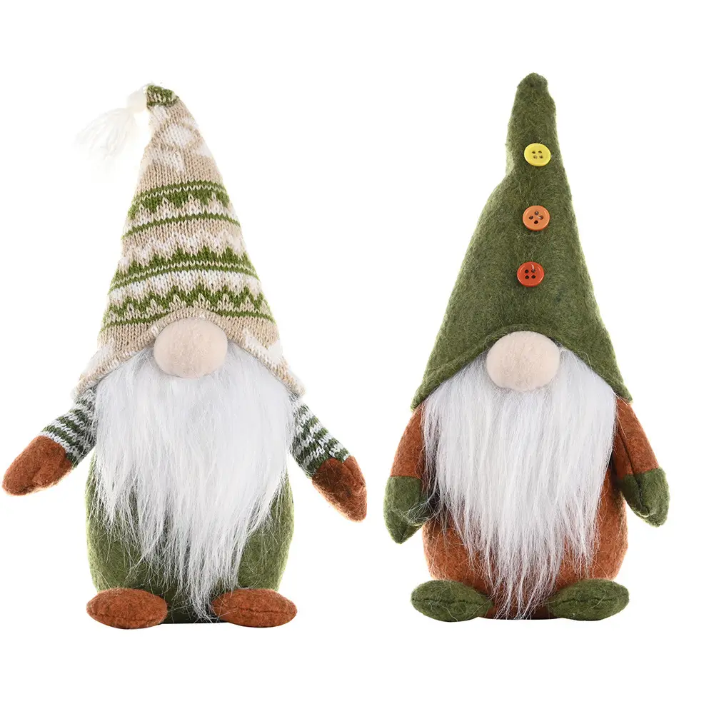 Nordic Plush Elf Doll Gnome Christmas Gnome Gifts decorazione natalizia regalo di compleanno bambola di peluche Tomte verde fatta a mano