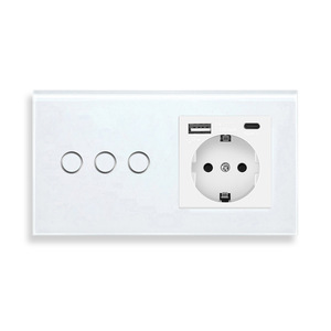 Ubaro 146 Euro Standard Touch <b>Switch</b> Socket With <b>Usb</b> Port Wi-Fi Control 146x86mm - Product Image 2