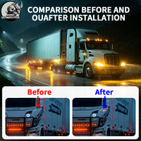 Systèmes d'éclairage pour camions RHINO 24V étanches IP68, 2 côtés, 2 couleurs (blanc et rouge), feux de signalisation latéraux pour voitures et camions
