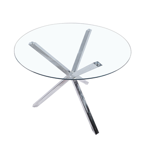<span class=keywords><strong>Tavolo</strong></span> da Pranzo Moderno con Piano in Vetro Impermeabile e Gambe in Ferro per Ristoranti, Hotel e Uso Domestico - Product Image 6